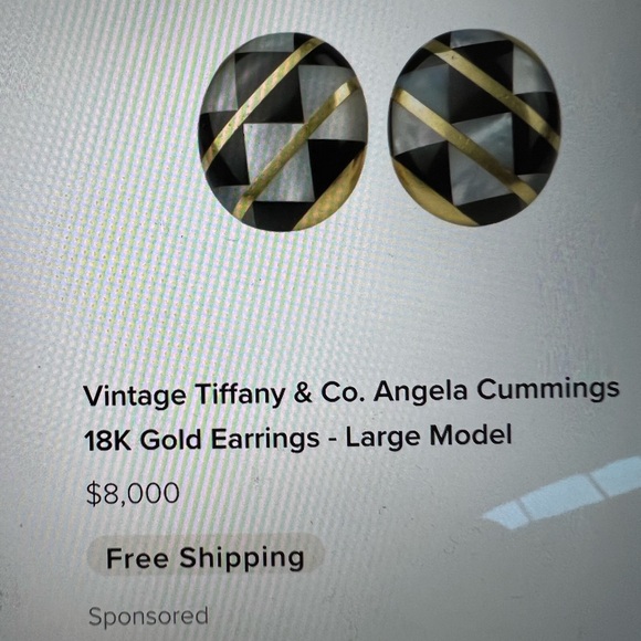 Rare 🔥Tiffany Earrings.Angela Cummings 18KYG.Coral,Black Jade&Hematite.Stamped. - Picture 10 of 12